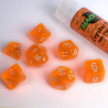 Blackfire Dice - 16mm Role Playing Dice Set - Crystal Orange (7 Dice)