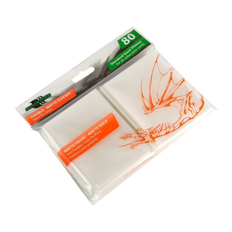 Blackfire Sleeves - Standard Double-Matte White - 80 Pcs