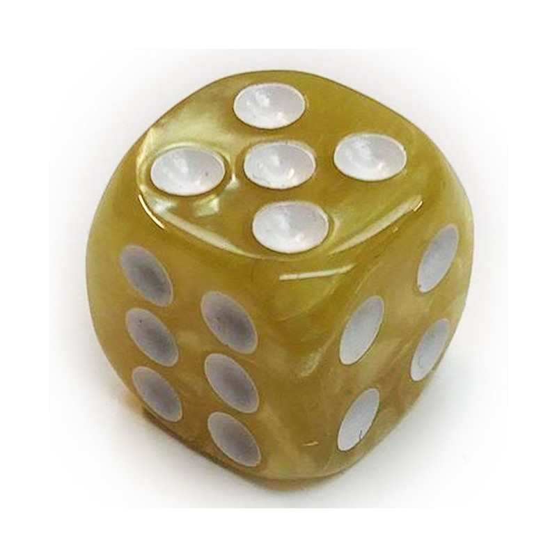 Dado D6 12mm - Amarelo Marmore
