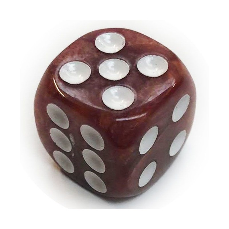 Dado D6 12mm - Castanho Marmore