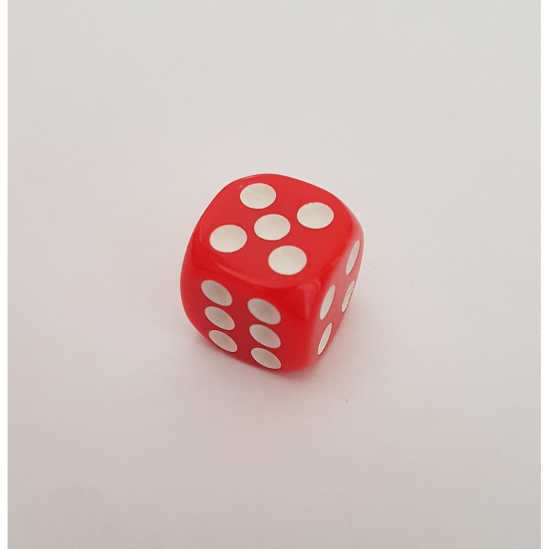 Dado D6 16 mm - Vermelho