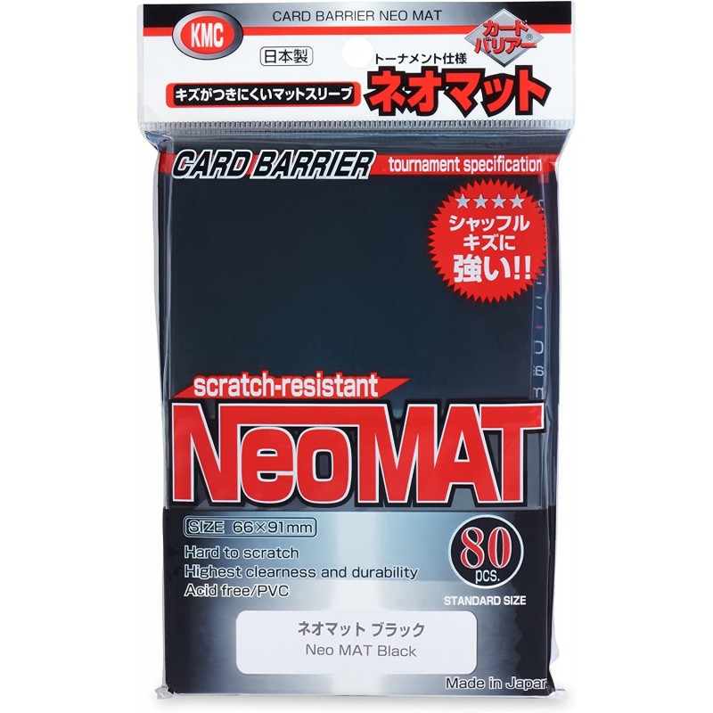 KMC Standard Sleeves - Neo Mat Black (66x91mm) - 80 Pcs