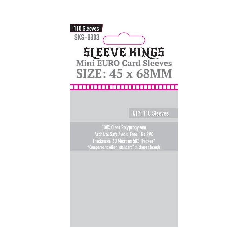 Sleeve Kings - Mini Euro Card Sleeves (45x68mm) - 110 Pcs