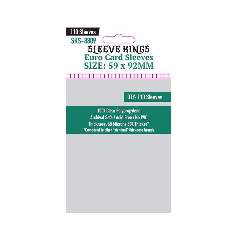 Sleeve Kings - Euro Card Sleeves (59x92mm) - 110 Pcs