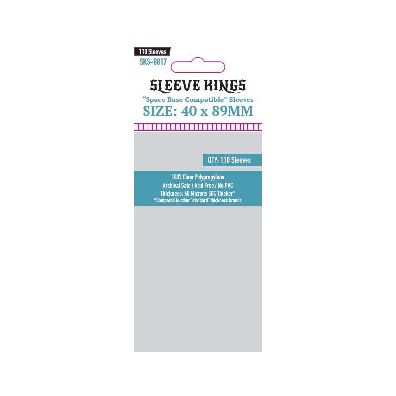 Sleeve Kings - "Space Base Compatible" Sleeves (40x89mm) - 110 Pcs