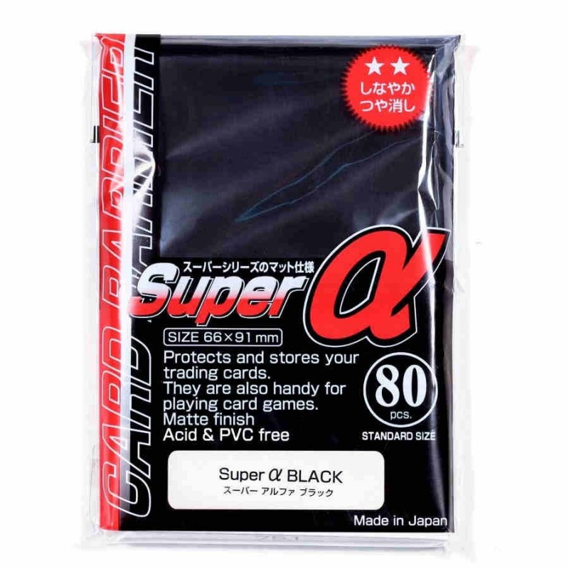 KMC Standard Sleeves - Super Alpha Black (66x91mm) - 80 Pcs