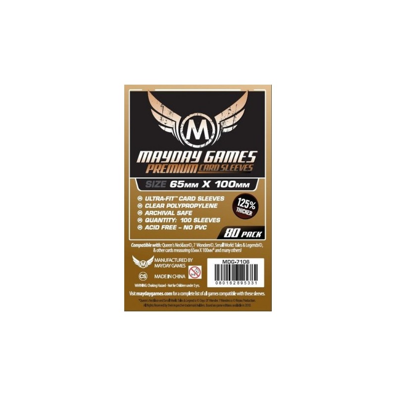 65x100 mm - Mayday Games Sleeves, Premium Magnum Copper, 80 Pcs.