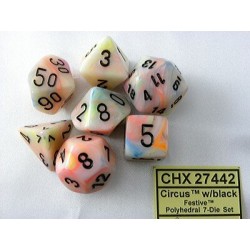 Chessex Festive Mini-Polyhedral Circus/black 7-Die set