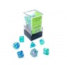 Chessex Festive Mini-Polyhedral Waterlily/white 7-Die set