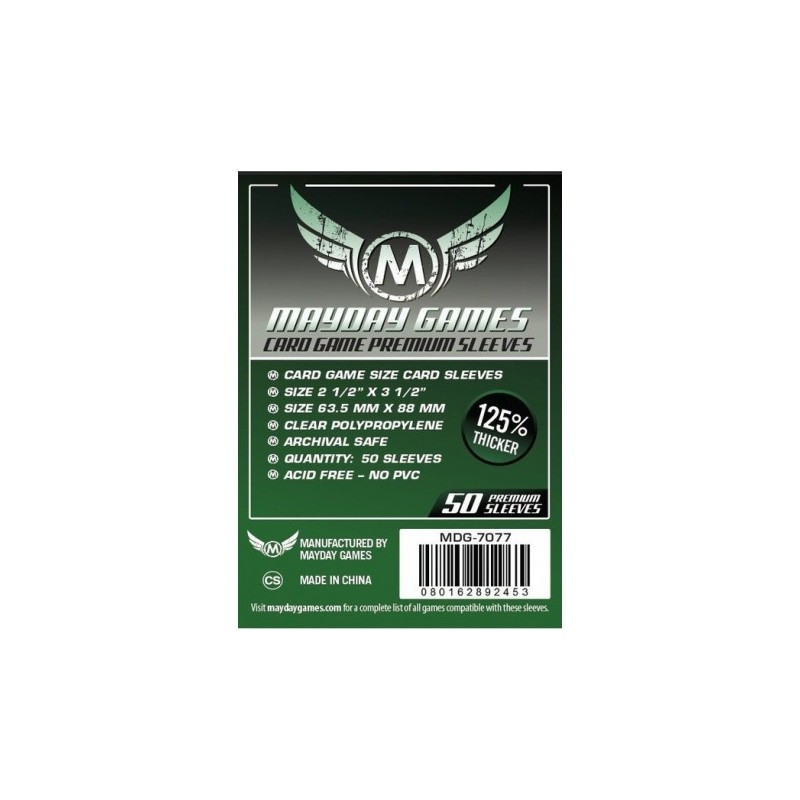 63,5x88 mm - Mayday Games Sleeves, Premium Standard, 50 Pcs.