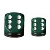 CHESSEX OPAQUE 16 mm D6 (12 DICE) - GREEN W/WHITE